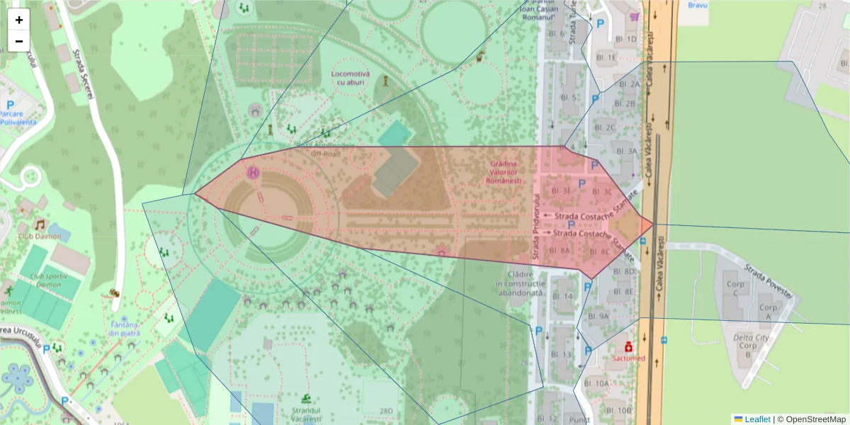 Hartă a codului poștal  și a codurilor poștale învecinate