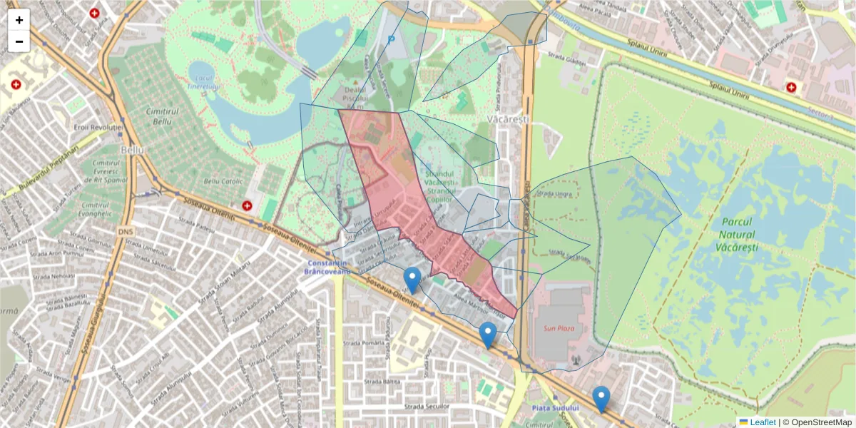 Hartă a codului poștal  și a codurilor poștale învecinate