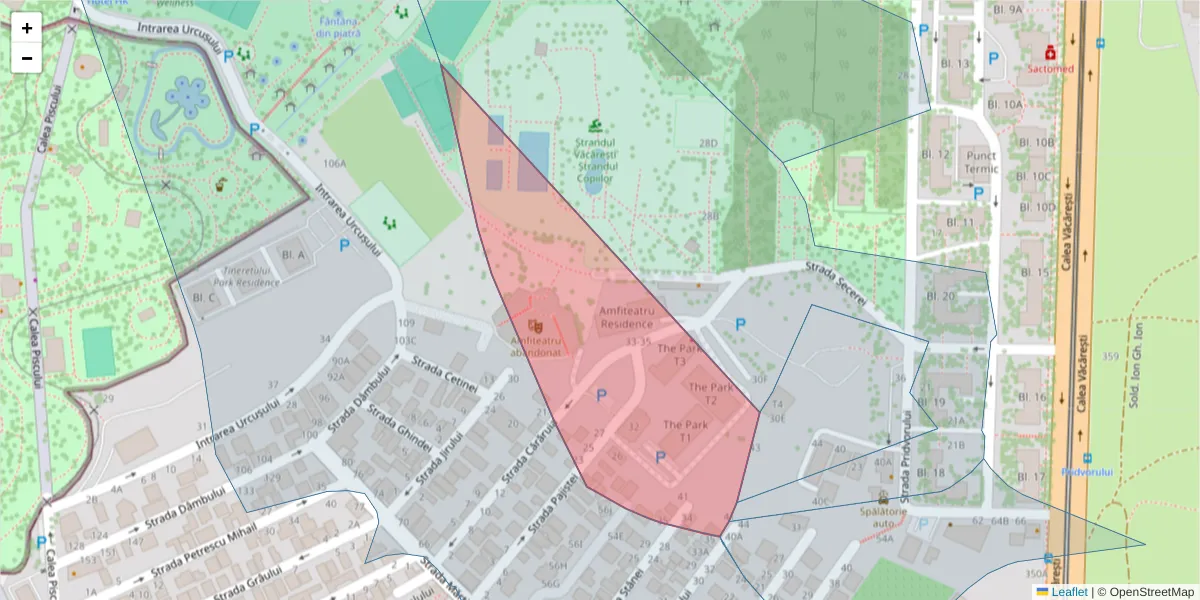 Hartă a codului poștal  și a codurilor poștale învecinate