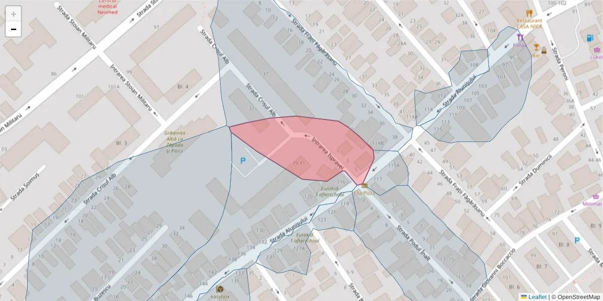 Hartă a codului poștal  și a codurilor poștale învecinate