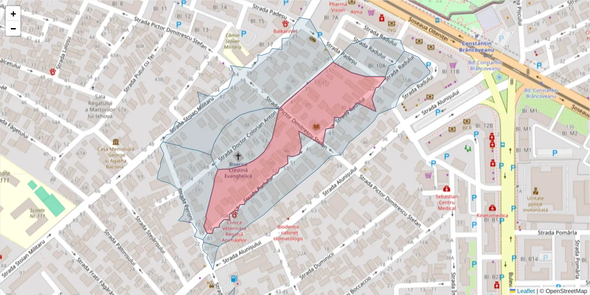 Hartă a codului poștal  și a codurilor poștale învecinate