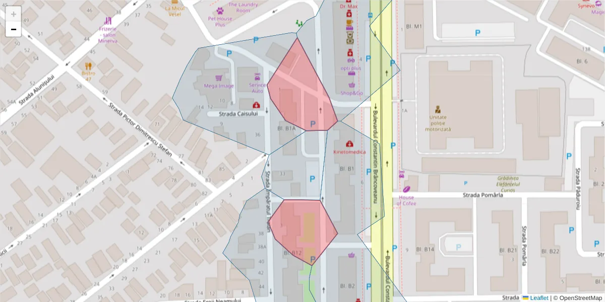 Hartă a codului poștal  și a codurilor poștale învecinate