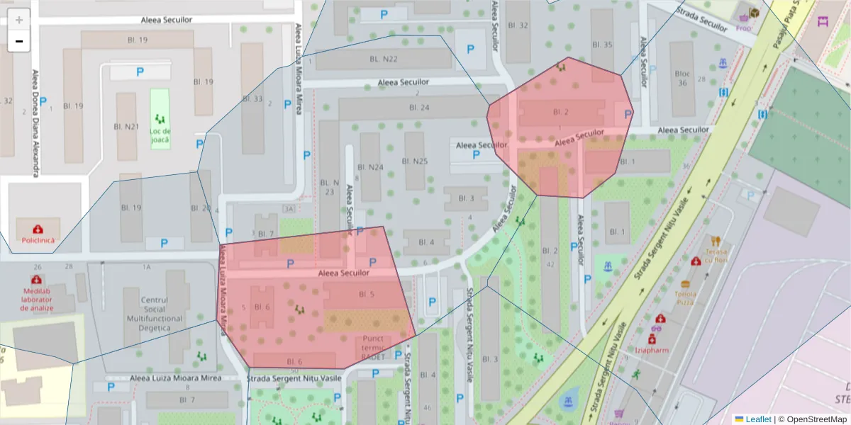 Hartă a codului poștal  și a codurilor poștale învecinate