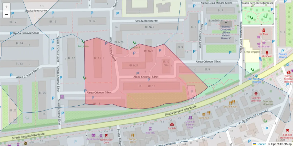 Hartă a codului poștal  și a codurilor poștale învecinate