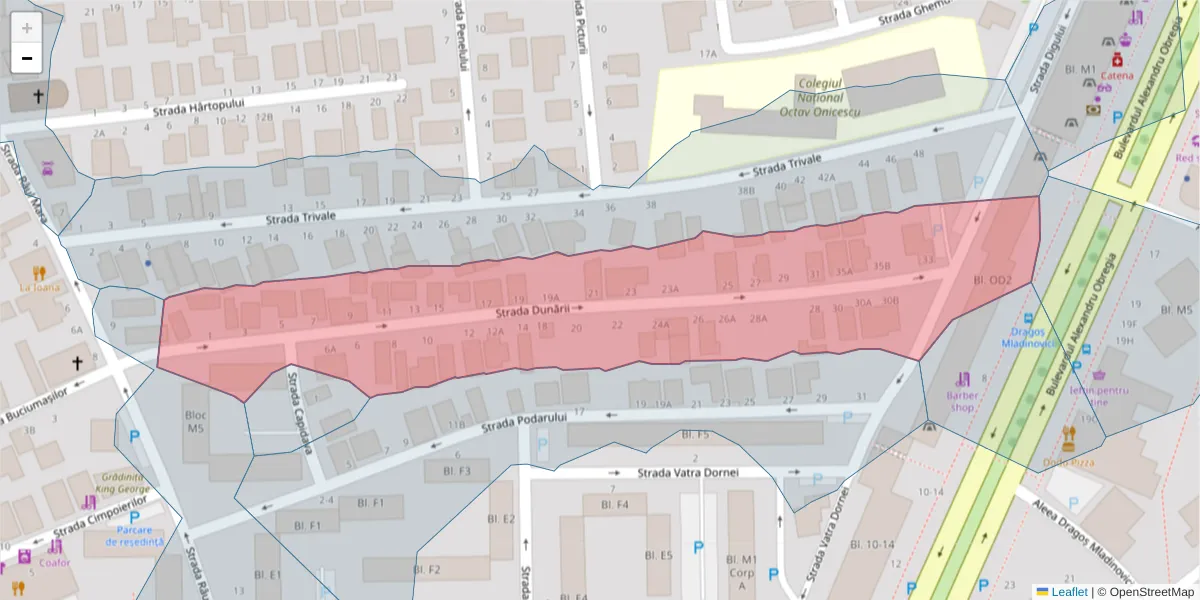Hartă a codului poștal  și a codurilor poștale învecinate