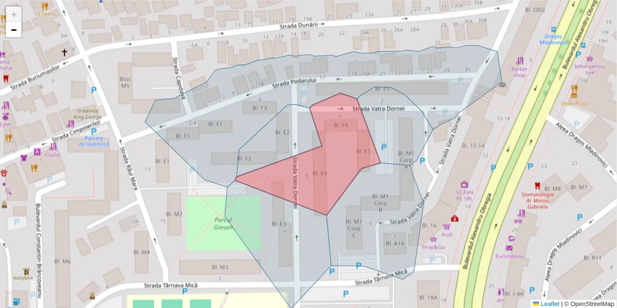 Hartă a codului poștal  și a codurilor poștale învecinate