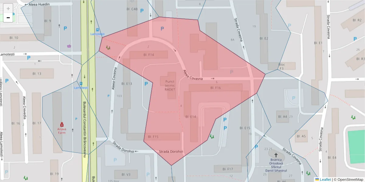 Hartă a codului poștal  și a codurilor poștale învecinate