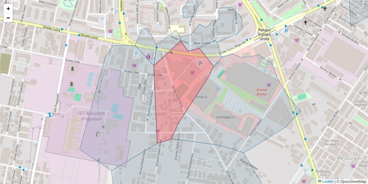 Hartă a codului poștal  și a codurilor poștale învecinate