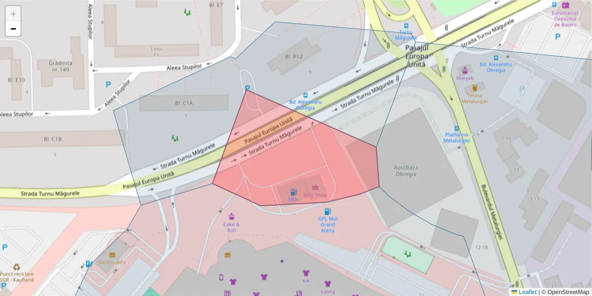 Hartă a codului poștal  și a codurilor poștale învecinate