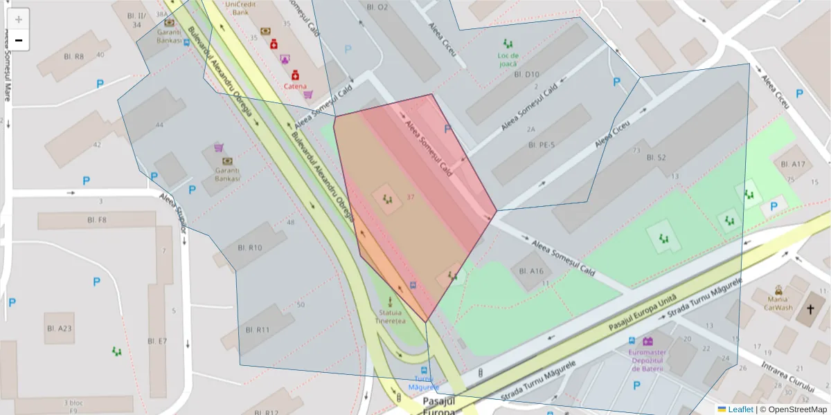 Hartă a codului poștal  și a codurilor poștale învecinate