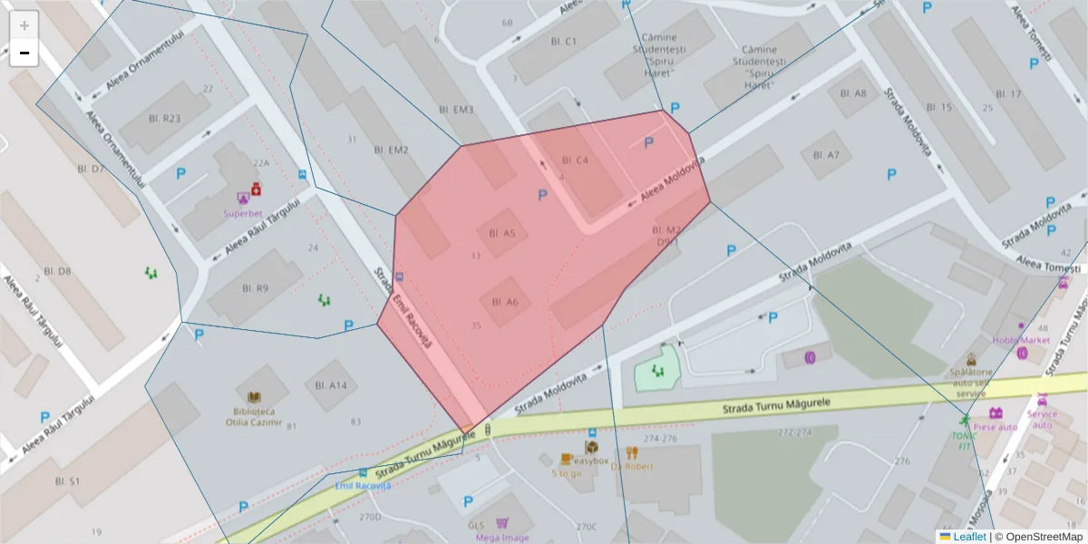 Hartă a codului poștal  și a codurilor poștale învecinate