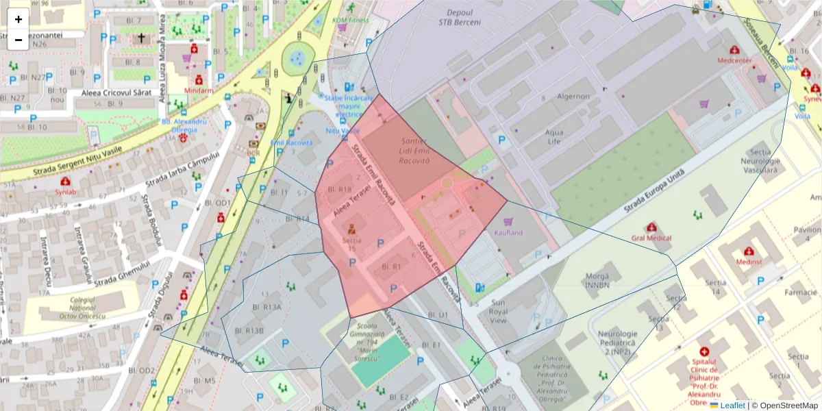 Hartă a codului poștal  și a codurilor poștale învecinate