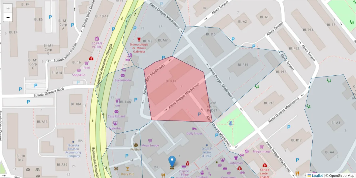 Hartă a codului poștal  și a codurilor poștale învecinate