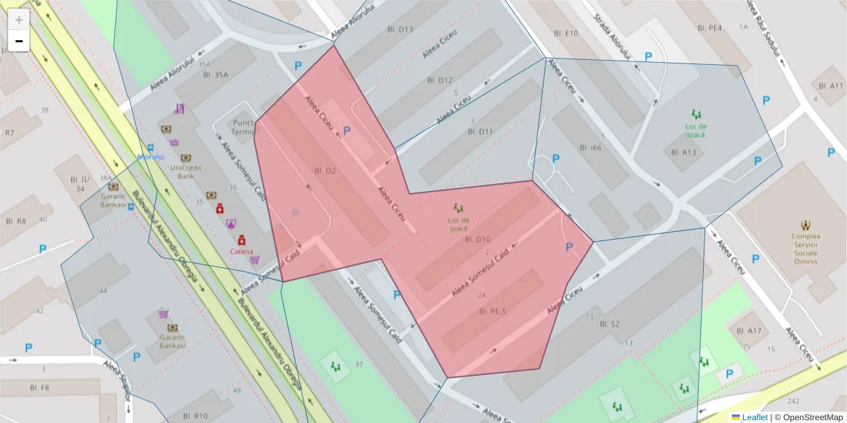 Hartă a codului poștal  și a codurilor poștale învecinate