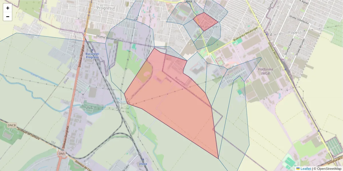 Hartă a codului poștal  și a codurilor poștale învecinate
