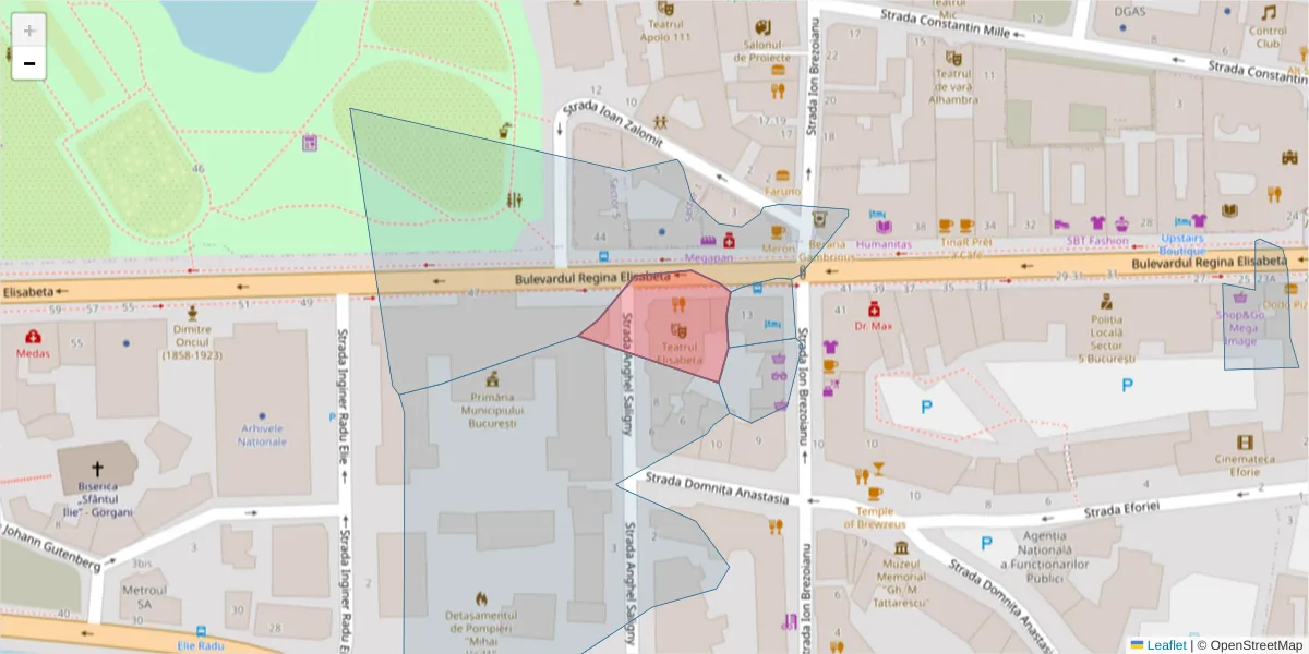 Hartă a codului poștal  și a codurilor poștale învecinate