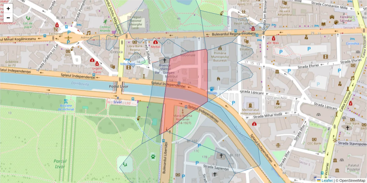 Hartă a codului poștal  și a codurilor poștale învecinate