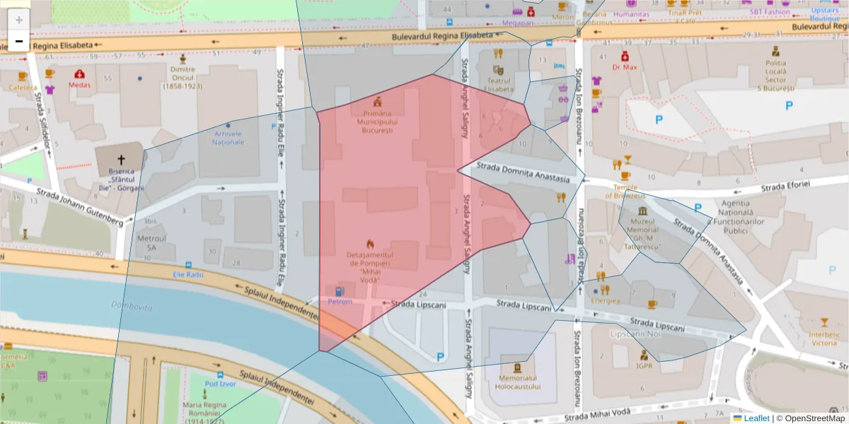 Hartă a codului poștal  și a codurilor poștale învecinate