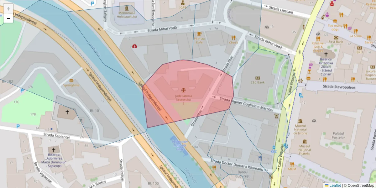 Hartă a codului poștal  și a codurilor poștale învecinate