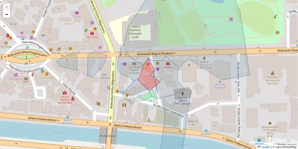 Hartă a codului poștal  și a codurilor poștale învecinate