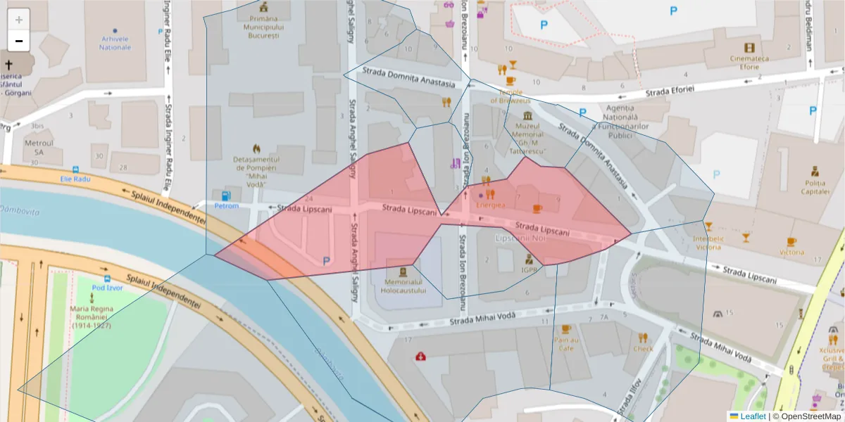 Hartă a codului poștal  și a codurilor poștale învecinate