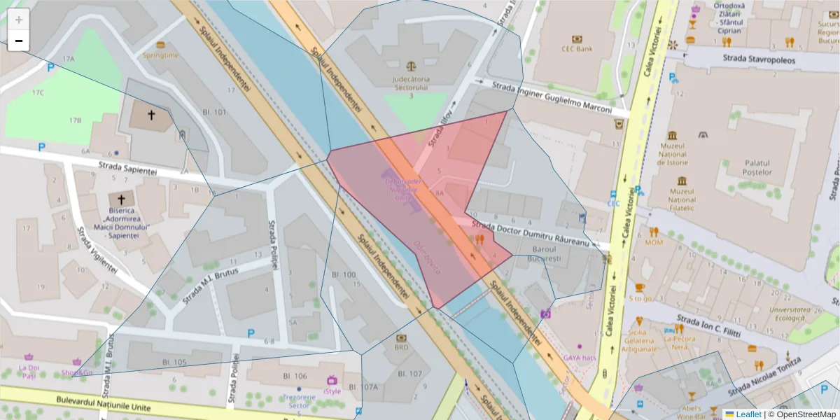 Hartă a codului poștal  și a codurilor poștale învecinate