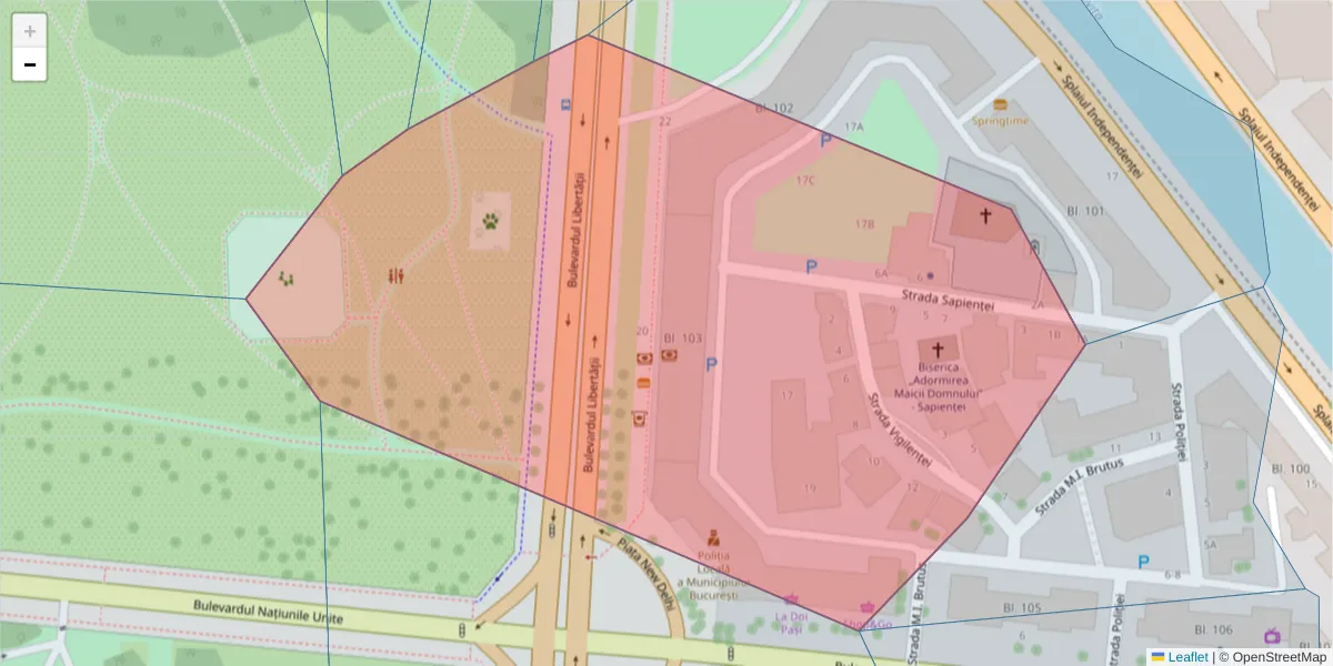 Hartă a codului poștal  și a codurilor poștale învecinate