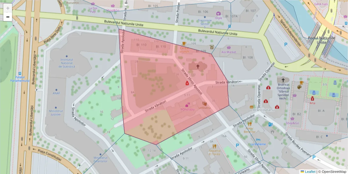 Hartă a codului poștal  și a codurilor poștale învecinate