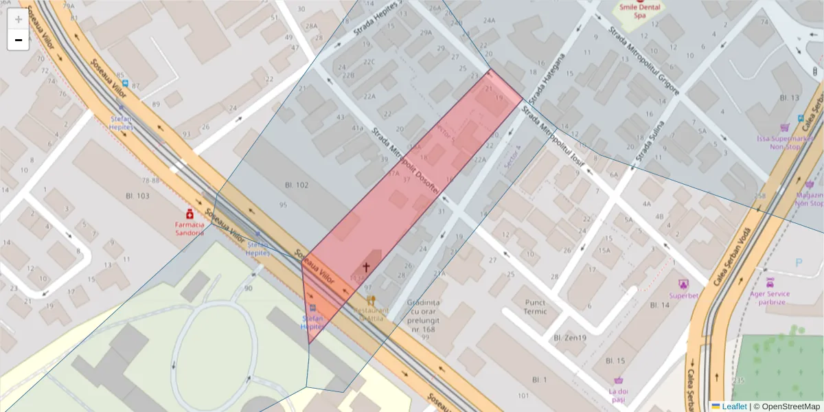 Hartă a codului poștal  și a codurilor poștale învecinate