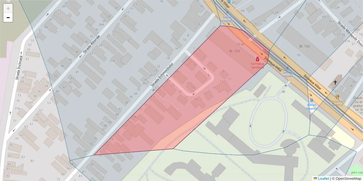 Hartă a codului poștal  și a codurilor poștale învecinate