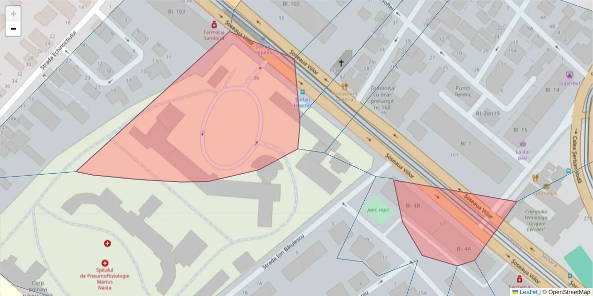 Hartă a codului poștal  și a codurilor poștale învecinate