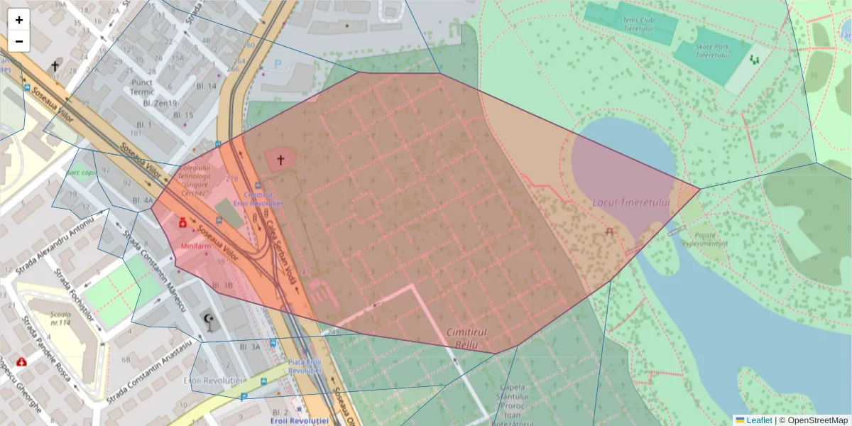 Hartă a codului poștal  și a codurilor poștale învecinate