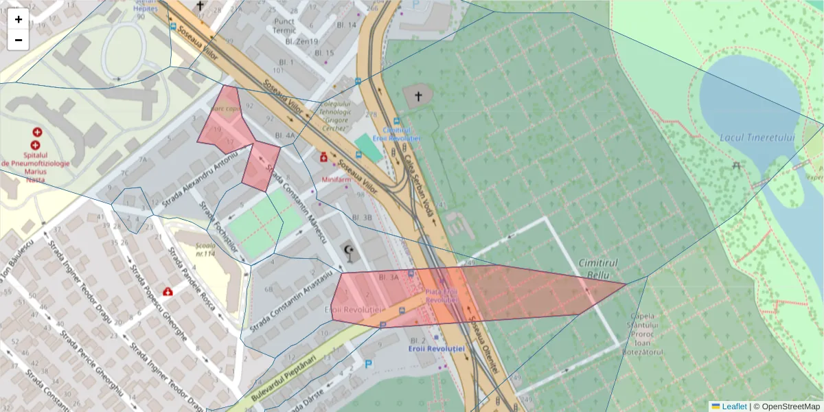 Hartă a codului poștal  și a codurilor poștale învecinate