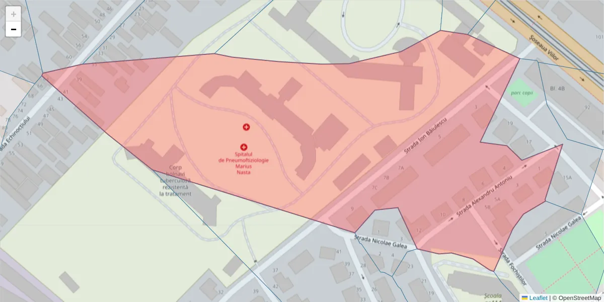 Hartă a codului poștal  și a codurilor poștale învecinate