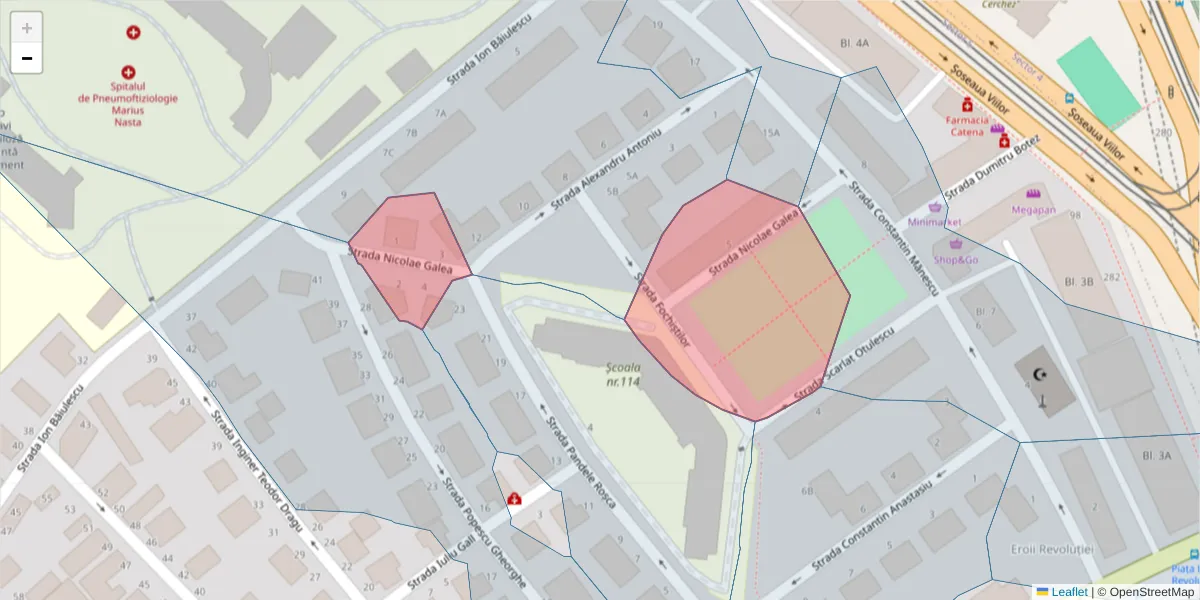 Hartă a codului poștal  și a codurilor poștale învecinate