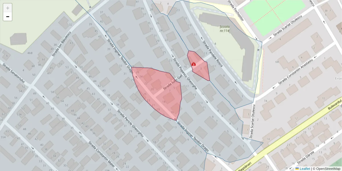 Hartă a codului poștal  și a codurilor poștale învecinate