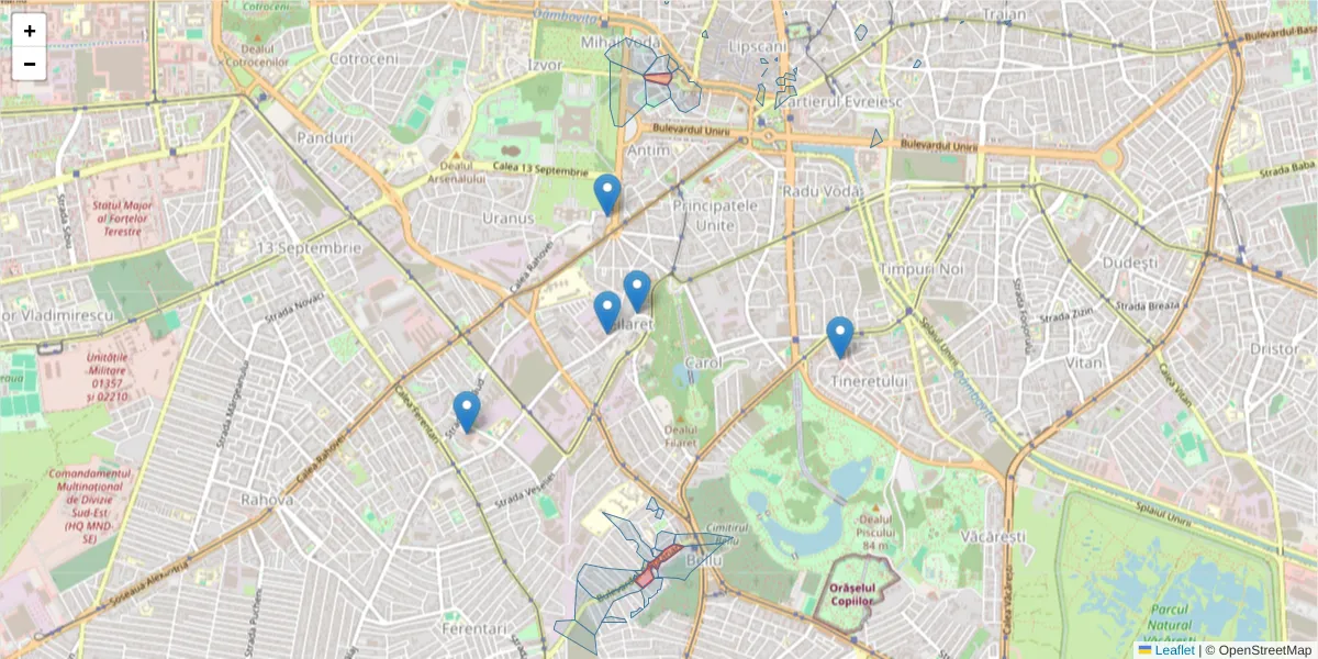 Hartă a codului poștal  și a codurilor poștale învecinate
