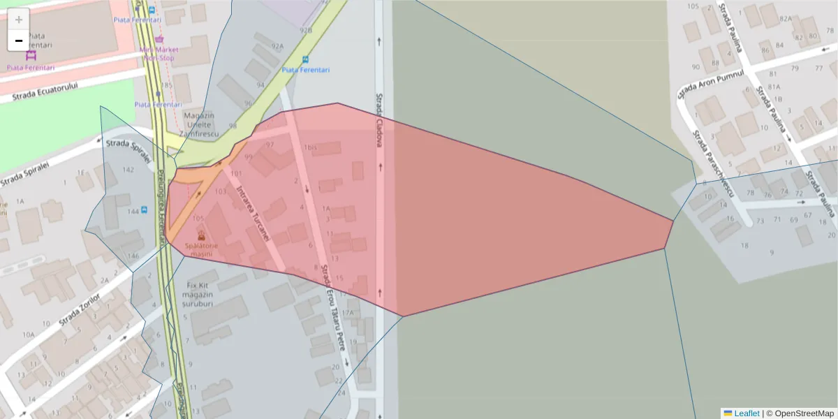 Hartă a codului poștal  și a codurilor poștale învecinate