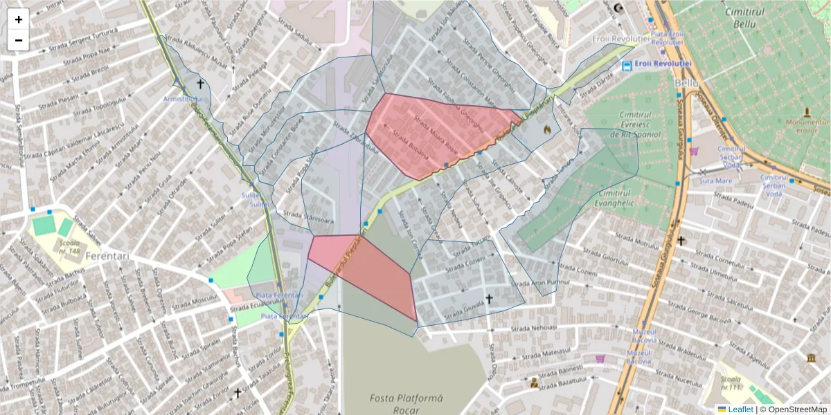 Hartă a codului poștal  și a codurilor poștale învecinate