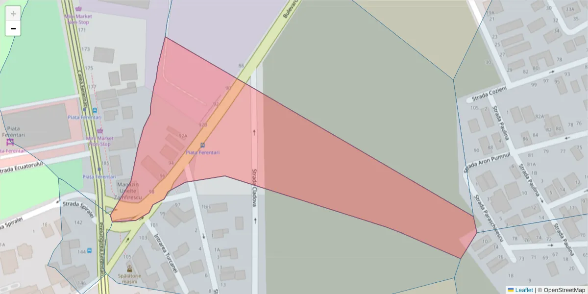 Hartă a codului poștal  și a codurilor poștale învecinate