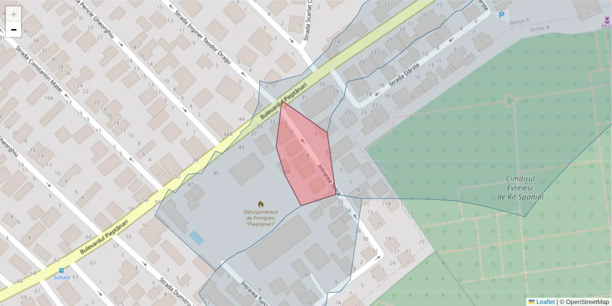 Hartă a codului poștal  și a codurilor poștale învecinate