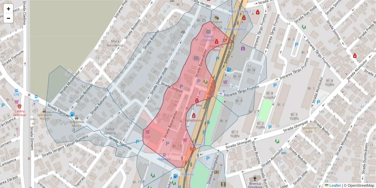 Hartă a codului poștal  și a codurilor poștale învecinate