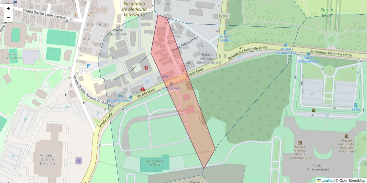 Hartă a codului poștal  și a codurilor poștale învecinate