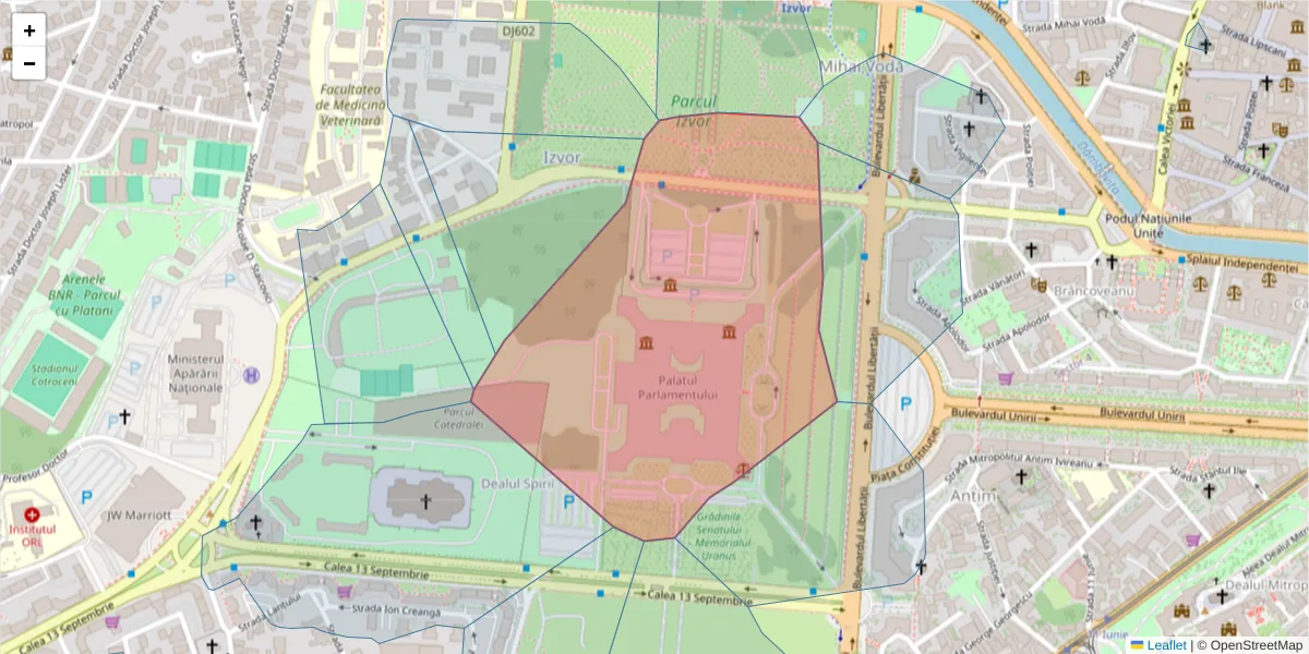 Hartă a codului poștal  și a codurilor poștale învecinate