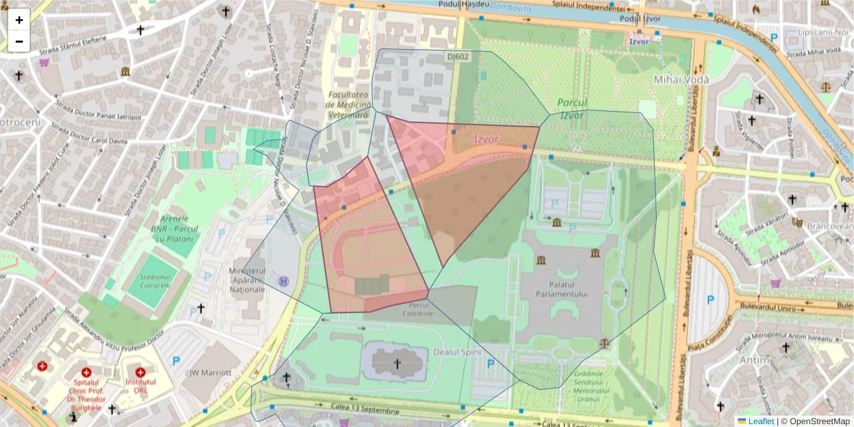 Hartă a codului poștal  și a codurilor poștale învecinate