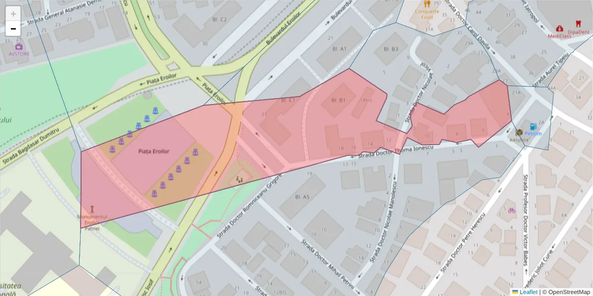 Hartă a codului poștal  și a codurilor poștale învecinate