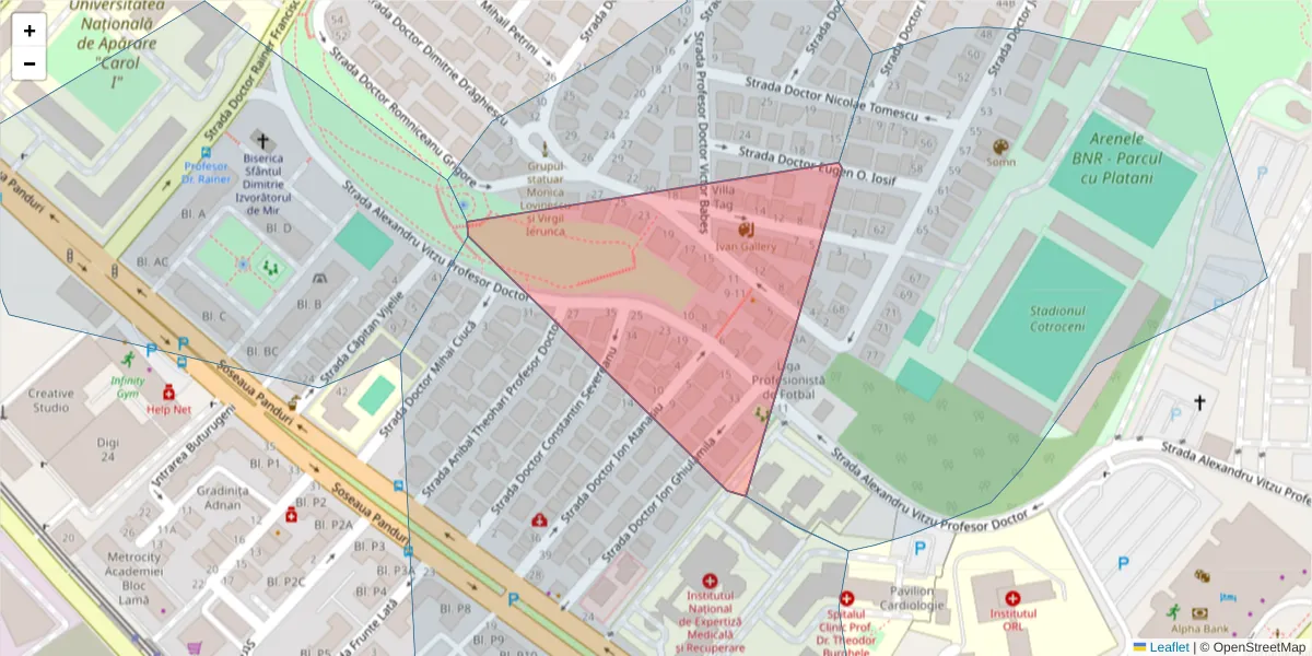 Hartă a codului poștal  și a codurilor poștale învecinate