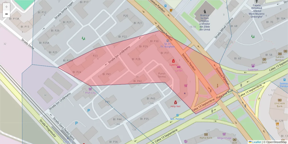 Hartă a codului poștal  și a codurilor poștale învecinate