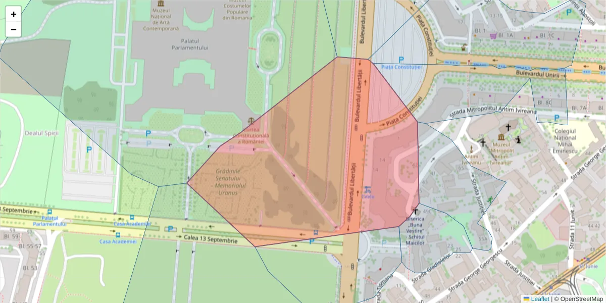 Hartă a codului poștal  și a codurilor poștale învecinate