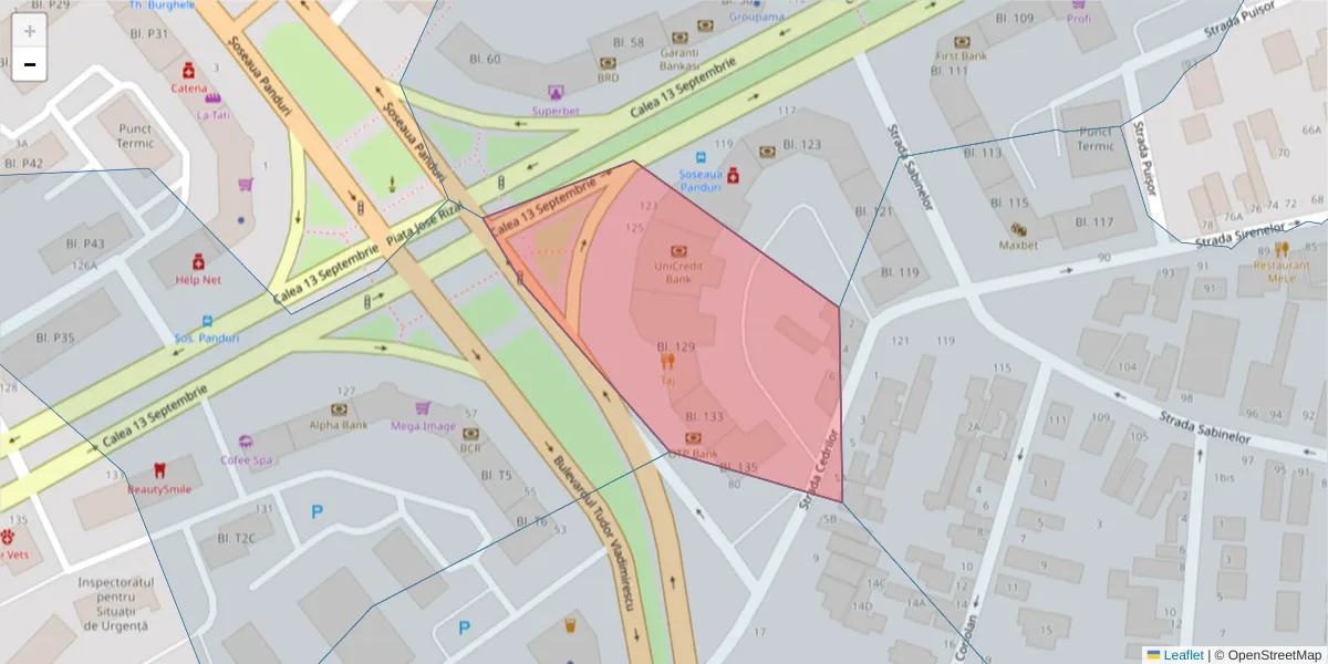 Hartă a codului poștal  și a codurilor poștale învecinate